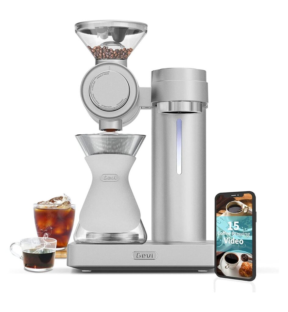 Automatic pour over coffee maker with grinder